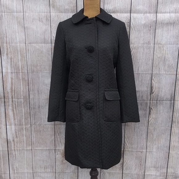 Max Studio Jackets & Blazers - Max Studio Black Patterned  Driving Coat Sz 12